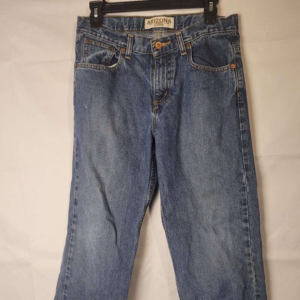 Arizona Jeans Boys Size 12 Husky Blue Denim Relaxed Straight Kids
